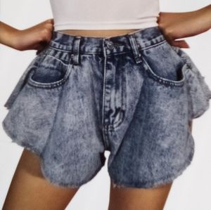 Blue Jean Acid Shorts Wash Size L